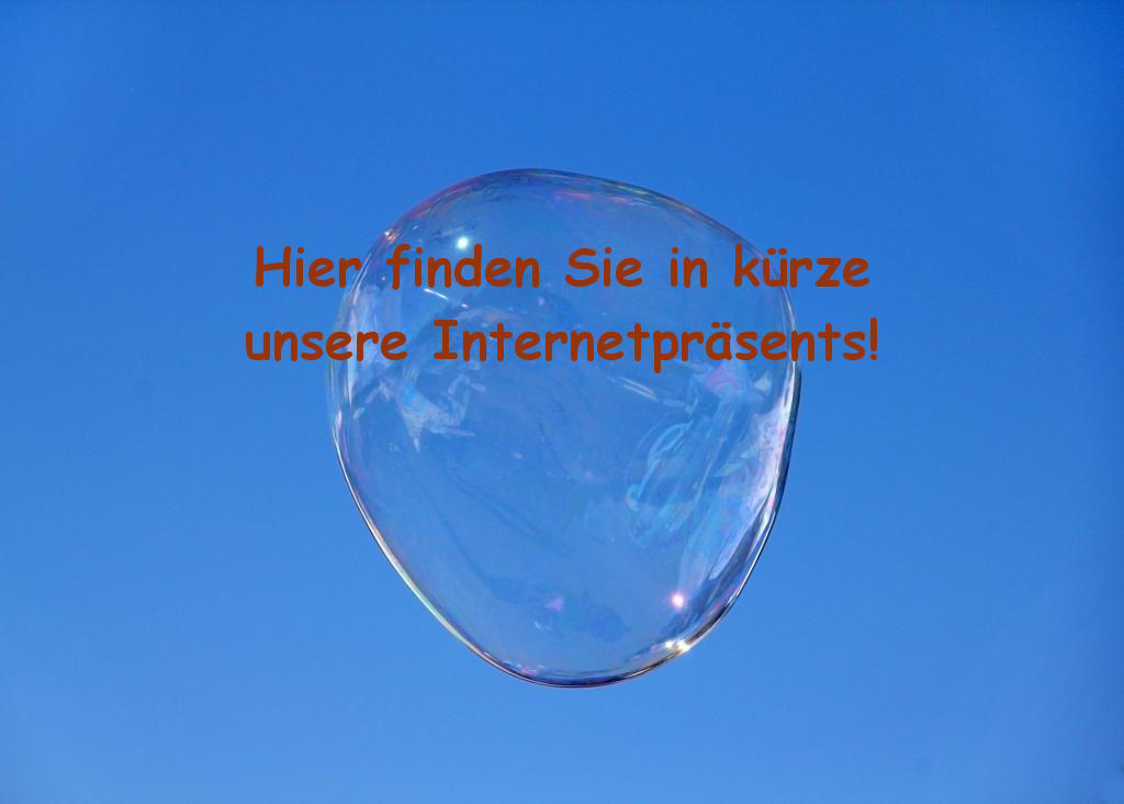 Bild mit Seifenblase mit Hinweis auf die Baustelle